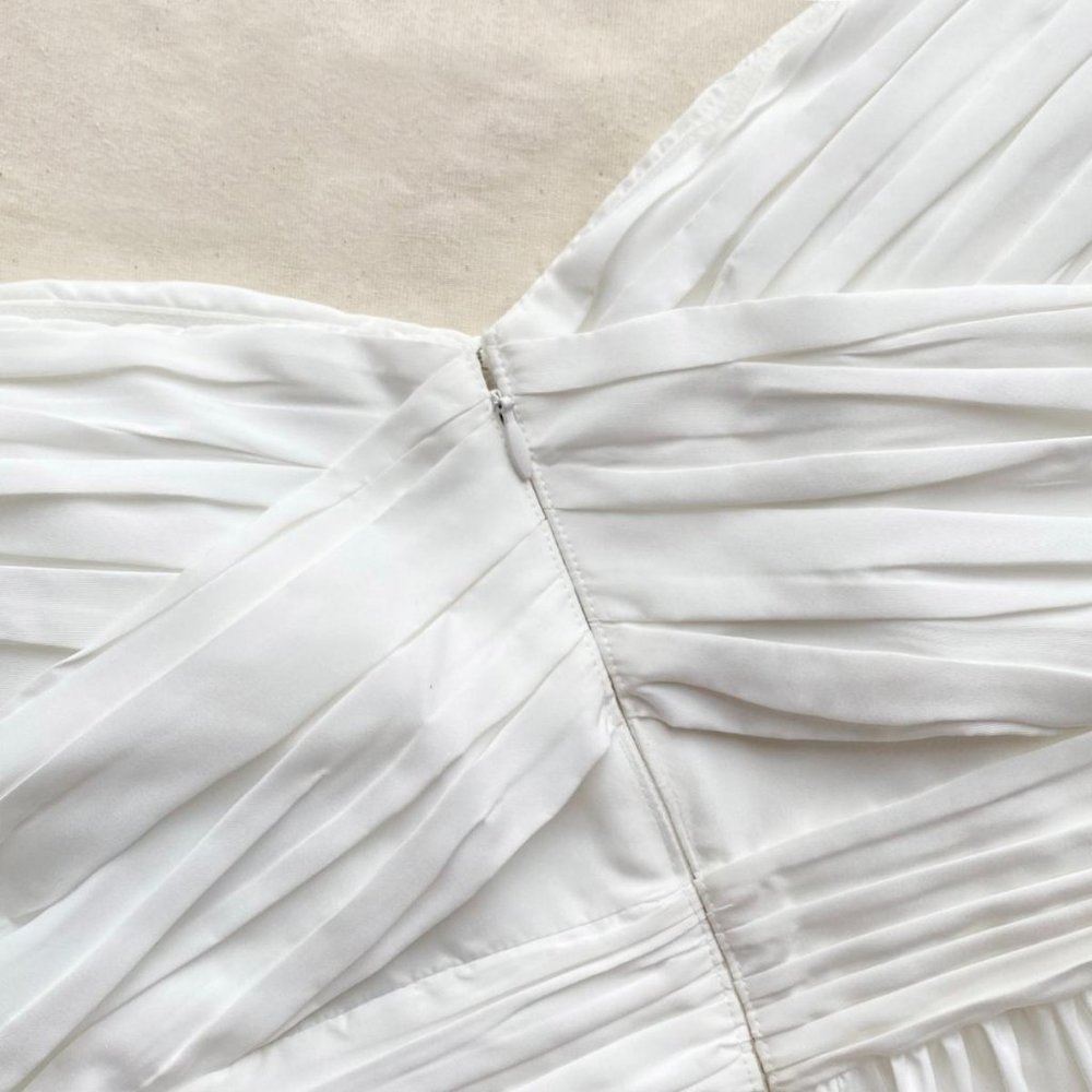 Self-Portrait White Taffeta Mini Dress  - US 6 - BRAND NEW WITH TAGS - Picture 5 of 10